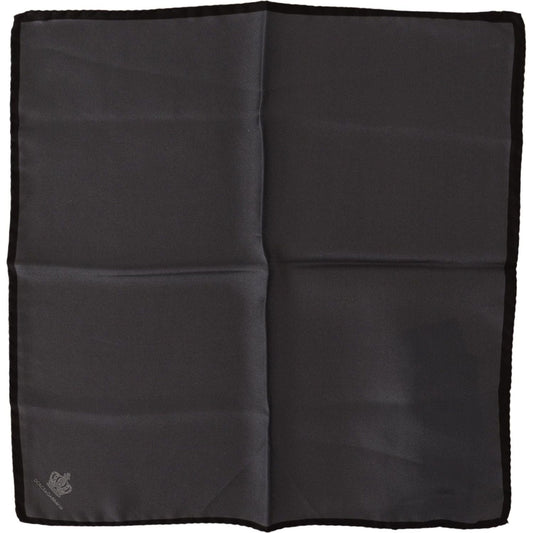 Dolce & Gabbana Gray 100% Silk Square Handkerchief Gray 100% Silk Square Handkerchief Silk Scarves