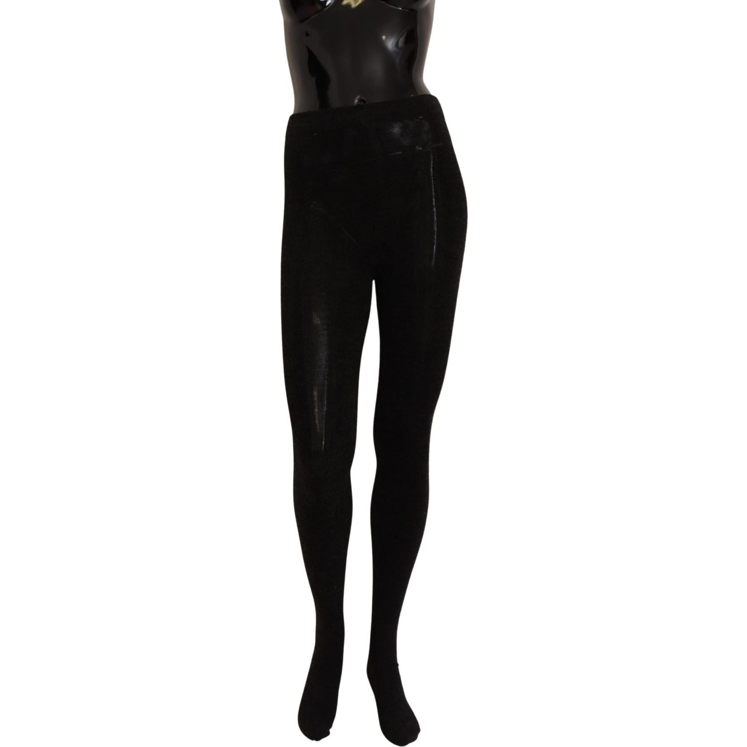 Dolce & Gabbana Black Wool Stretch Tights Stocking Socks