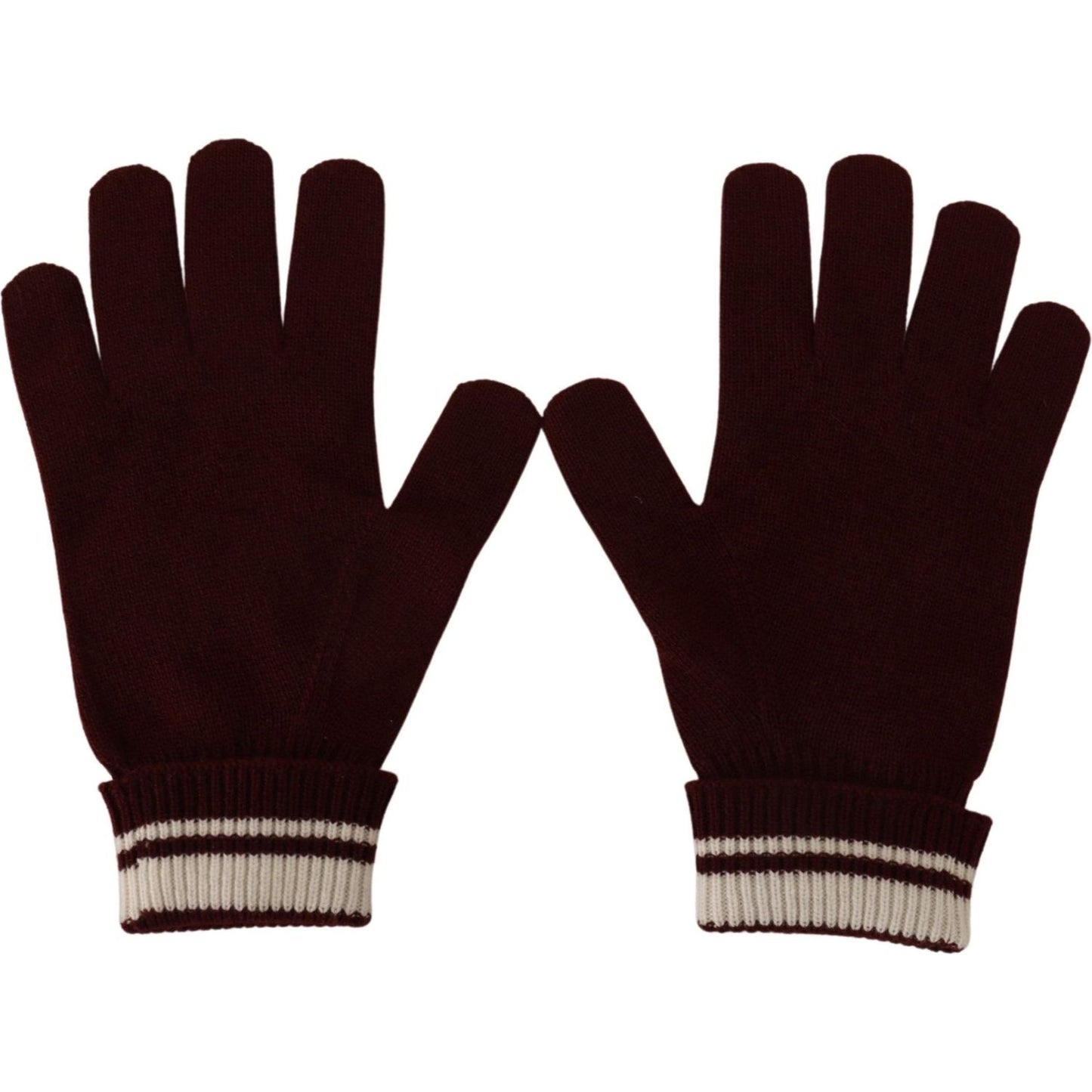 Dolce & Gabbana Red White D&G Logo Crown Cashmere Gloves