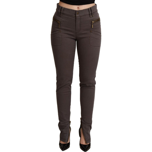 PLEIN SUD Brown Cotton Stretch Skinny Denim Jeans