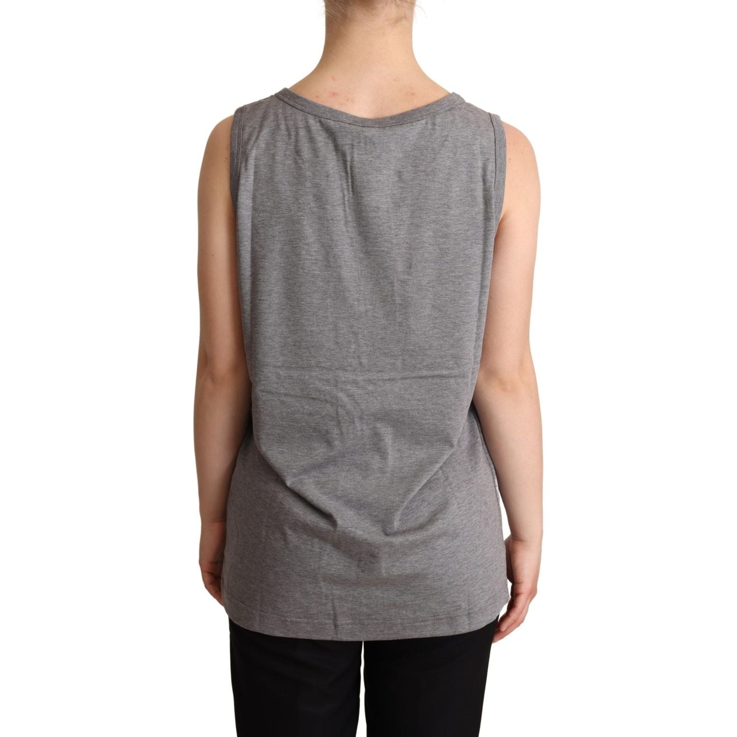 Dolce & Gabbana Gray Sleeveless Round Neck Tank Top T-shirt