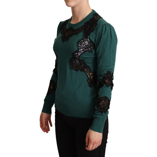 Dolce & Gabbana Green Wool Crewneck Sweater TSH6308 -36