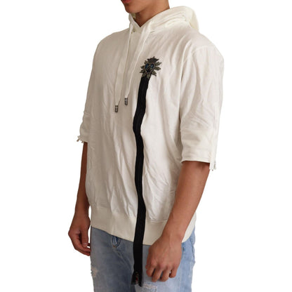 Dolce & Gabbana White Hooded Limited Edition Sweater MAN SWEATERS