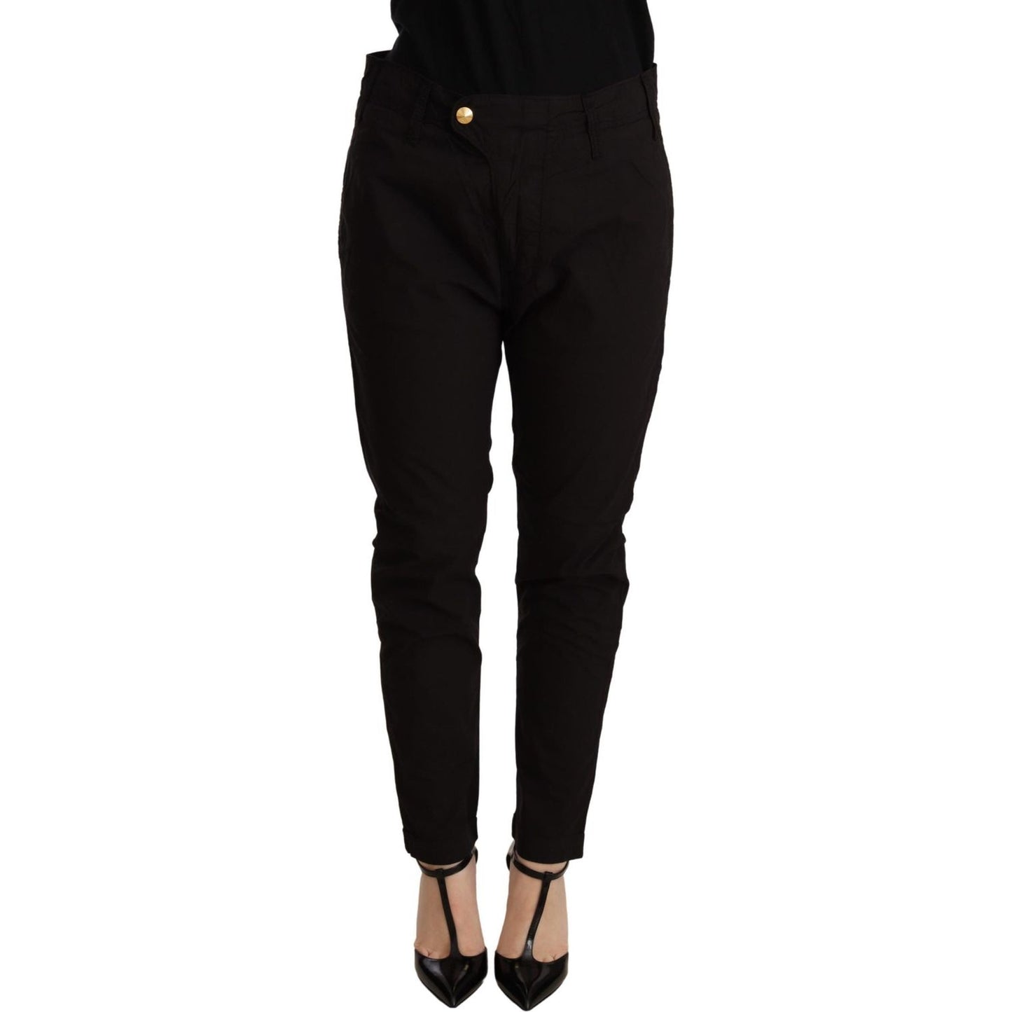 CYCLE Black Mid Waist BAGGY Fit Skinny Trouser WOMAN TROUSERS