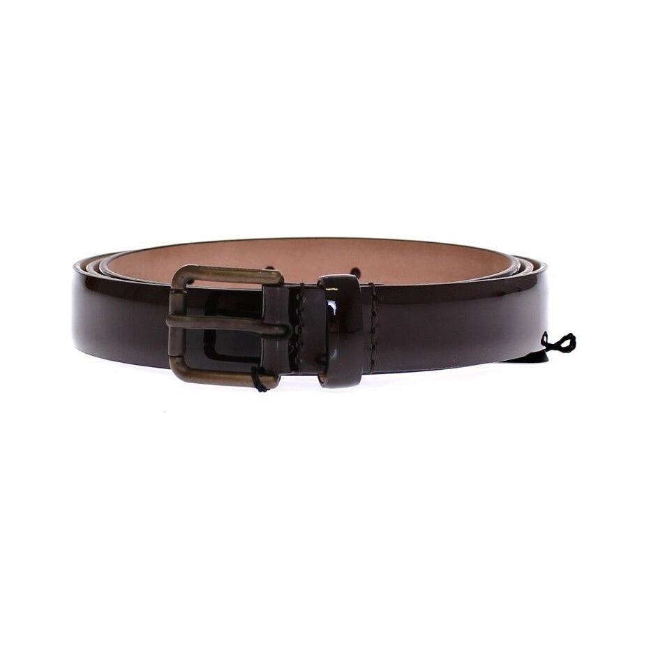 Dolce & Gabbana Brown Leather Logo Belt Cintura Belt WOMAN BELTS