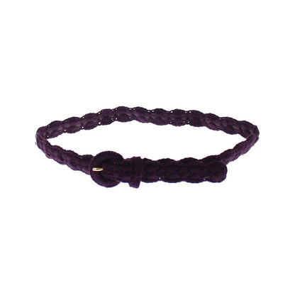 Dolce & Gabbana Purple Cotton Gold Logo Waist Belt WOMAN BELTS