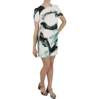 Dolce & Gabbana White Black Blue Shift Short Mini Dress WOMAN DRESSES
