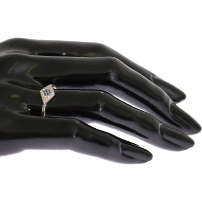 Nialaya Blue Red CZ 925 Silver Womens Clear Ring Ring