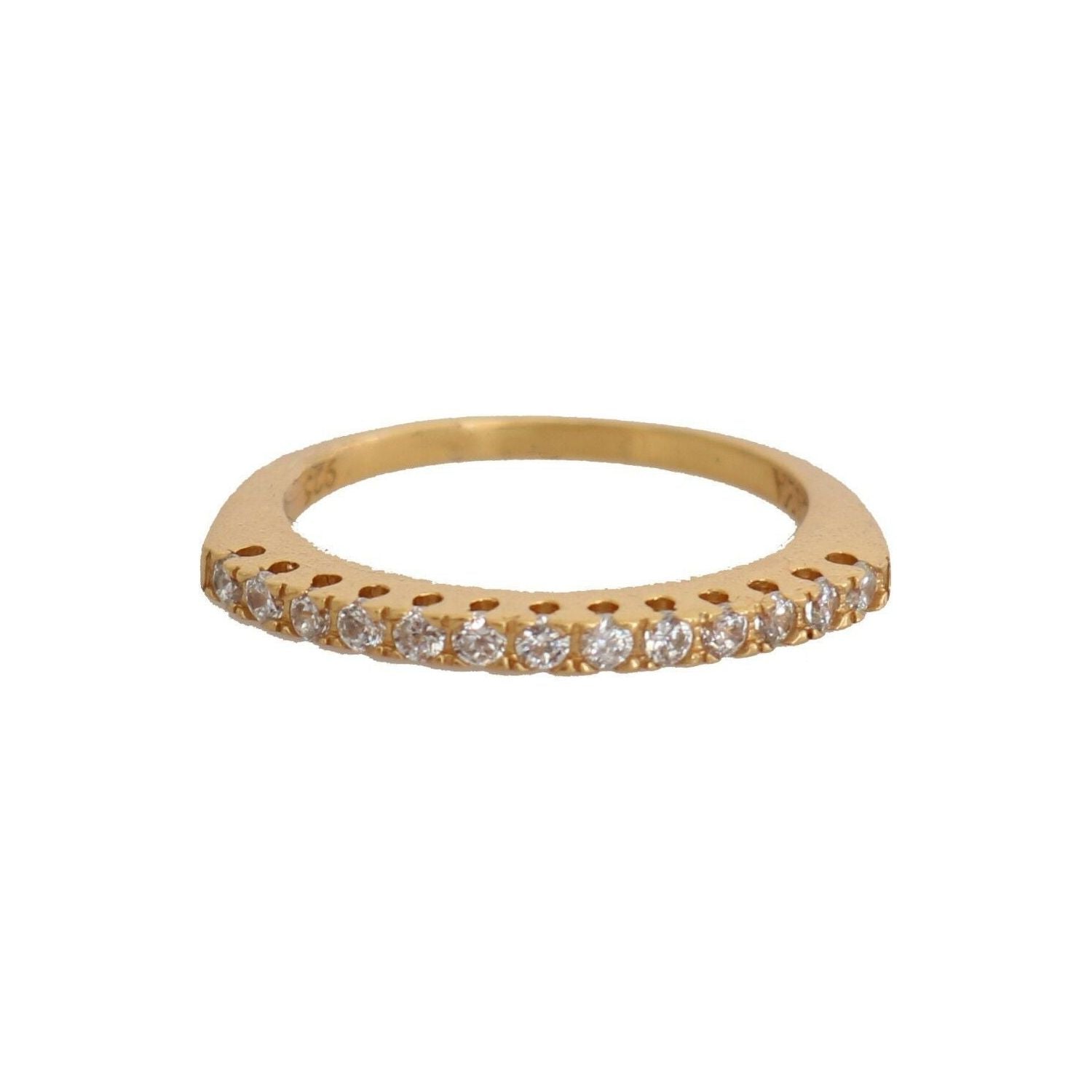 Nialaya Gold Authentic Womens Clear CZ Gold 925 Silver Ring