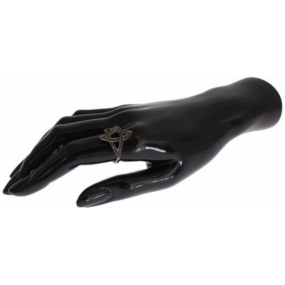 Nialaya Black CZ Rhodium 925 Silver Womens Ring Ring