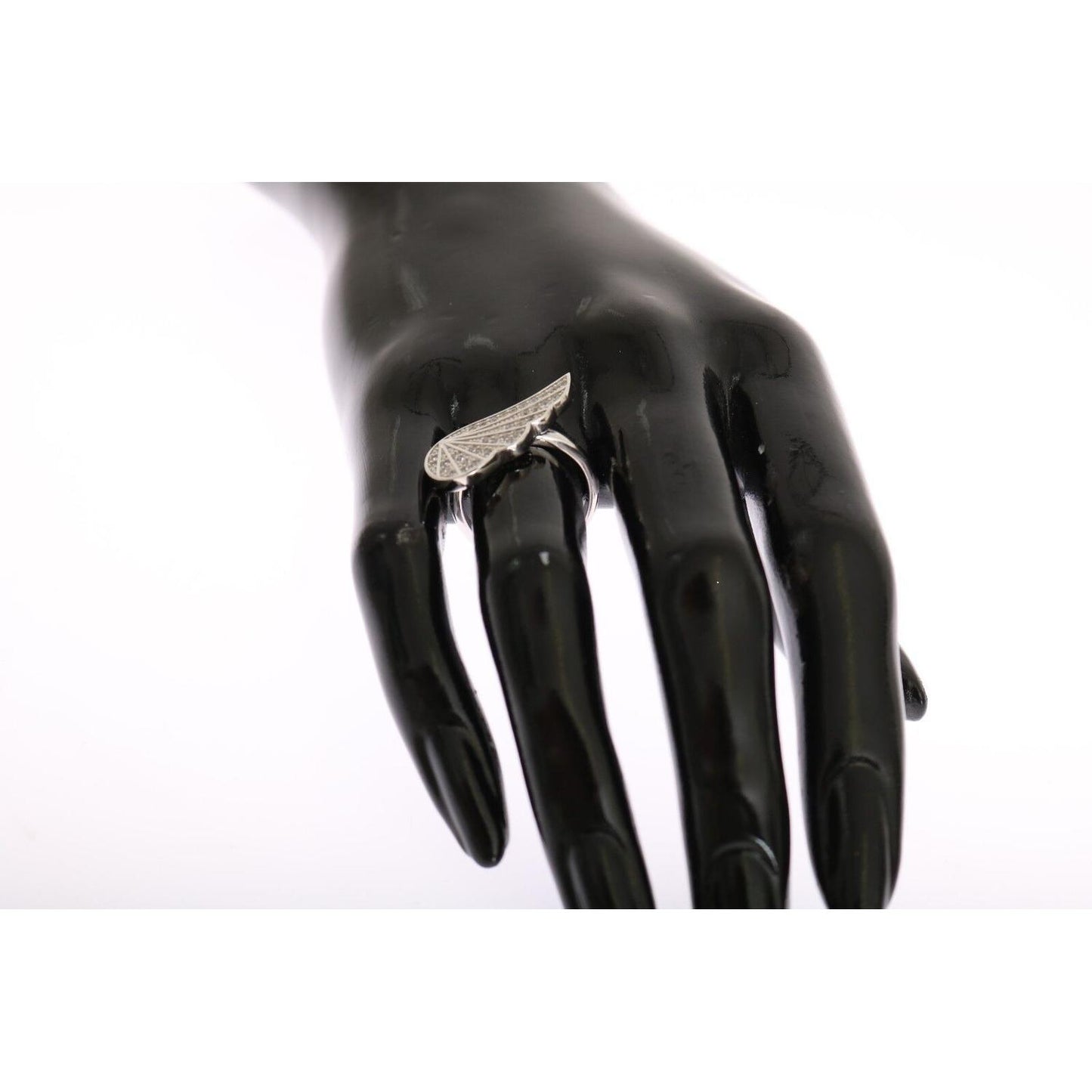 Nialaya Silver Womens Wing Clear CZ 925 Silver Ring Ring