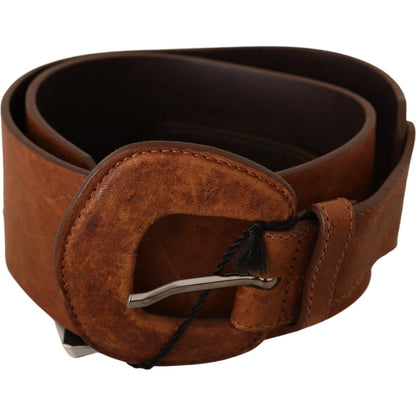 Costume National Brown Leather Fashion Waist Buckle Belt WOMAN BELTS