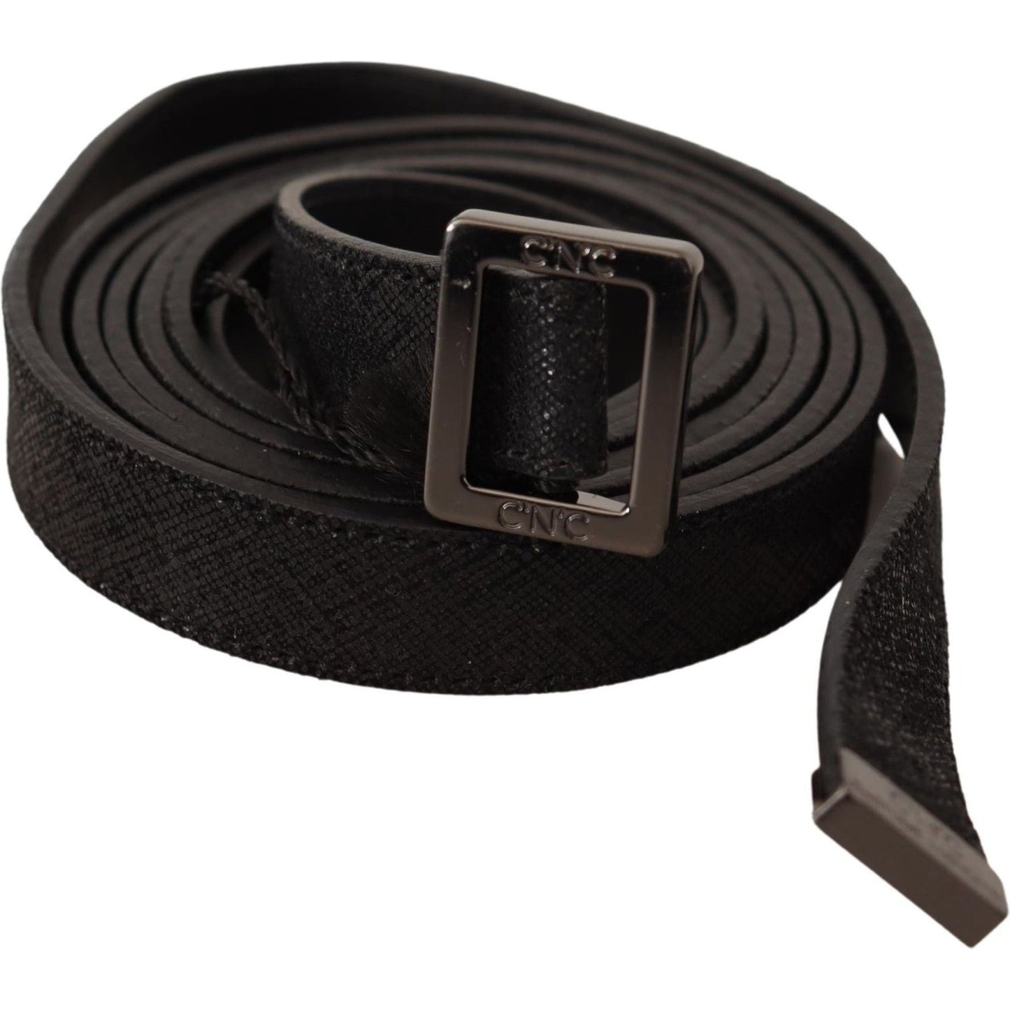 Costume National Black Leather Metal Buckle Waist Belt WOMAN BELTS