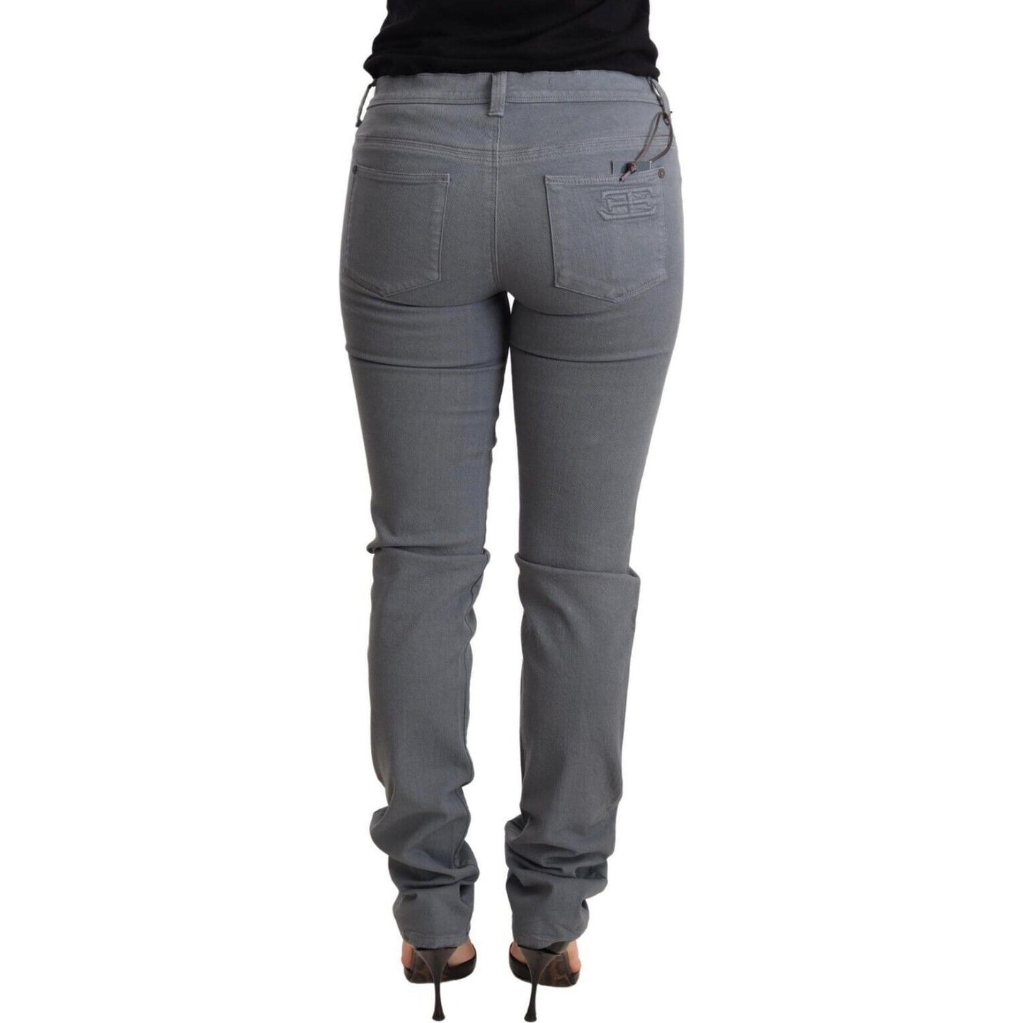 Ermanno Scervino Gray Low Waist Skinny Slim Trouser Cotton Jeans Jeans & Pants