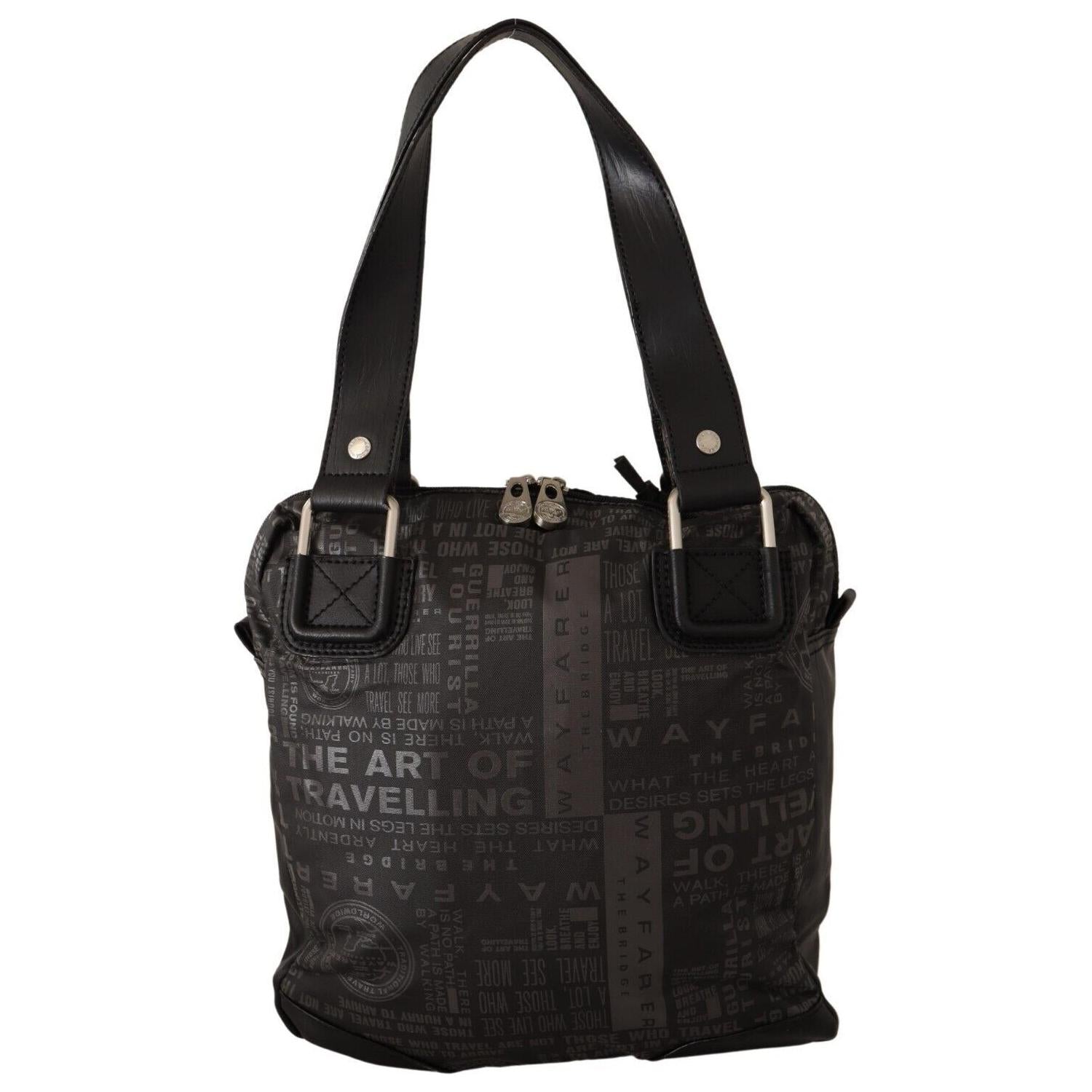 WAYFARER Black Printed Logo Shoulder Handbag Purse Bag