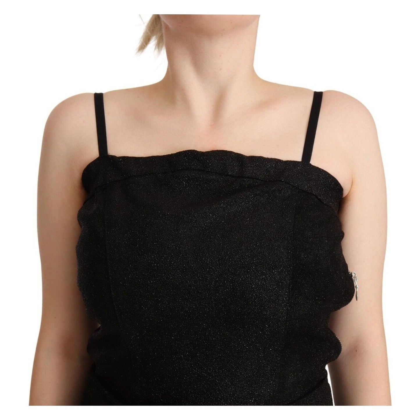 La Maison du Couturier Black Spaghetti Strap Jumpsuit Dress Jeans & Pants