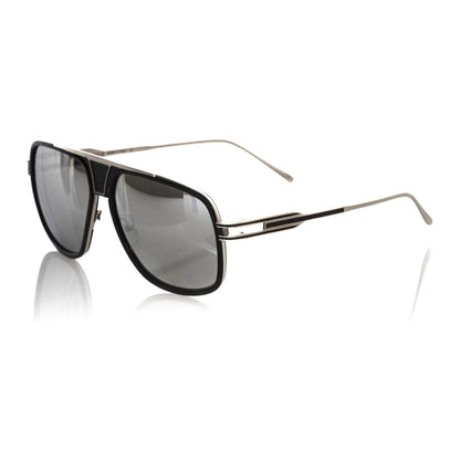 Frankie Morello Black Metallic Fibre Men Sunglass