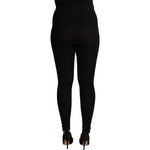 Dolce & Gabbana Black High Waist Cashmere Tights Pants Jeans & Pants Dolce & Gabbana Black