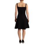 Dolce & Gabbana Black Fit Flare Wool Stretch Sheath Dress DR28239 - 40