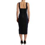 Dolce & Gabbana Dark Blue Cotton Denim Sheath Midi Dress DR28255 - 38
