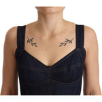 Dolce & Gabbana Dark Blue Cotton Denim Sheath Midi Dress DR28255 - 38