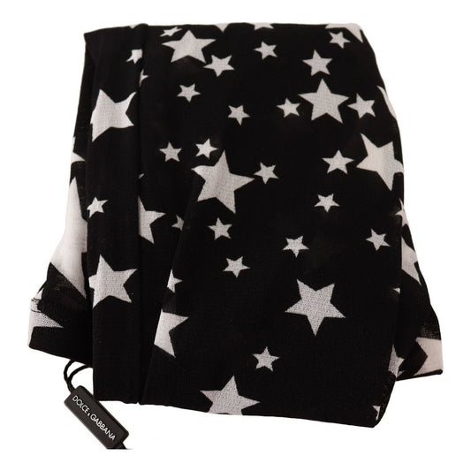Dolce & Gabbana Black White Stars Print Nylon Stockings SCS2038 -M
