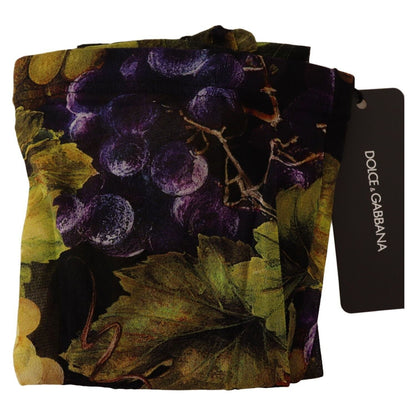 Dolce & Gabbana Black Grapes Print Stockings Tights
