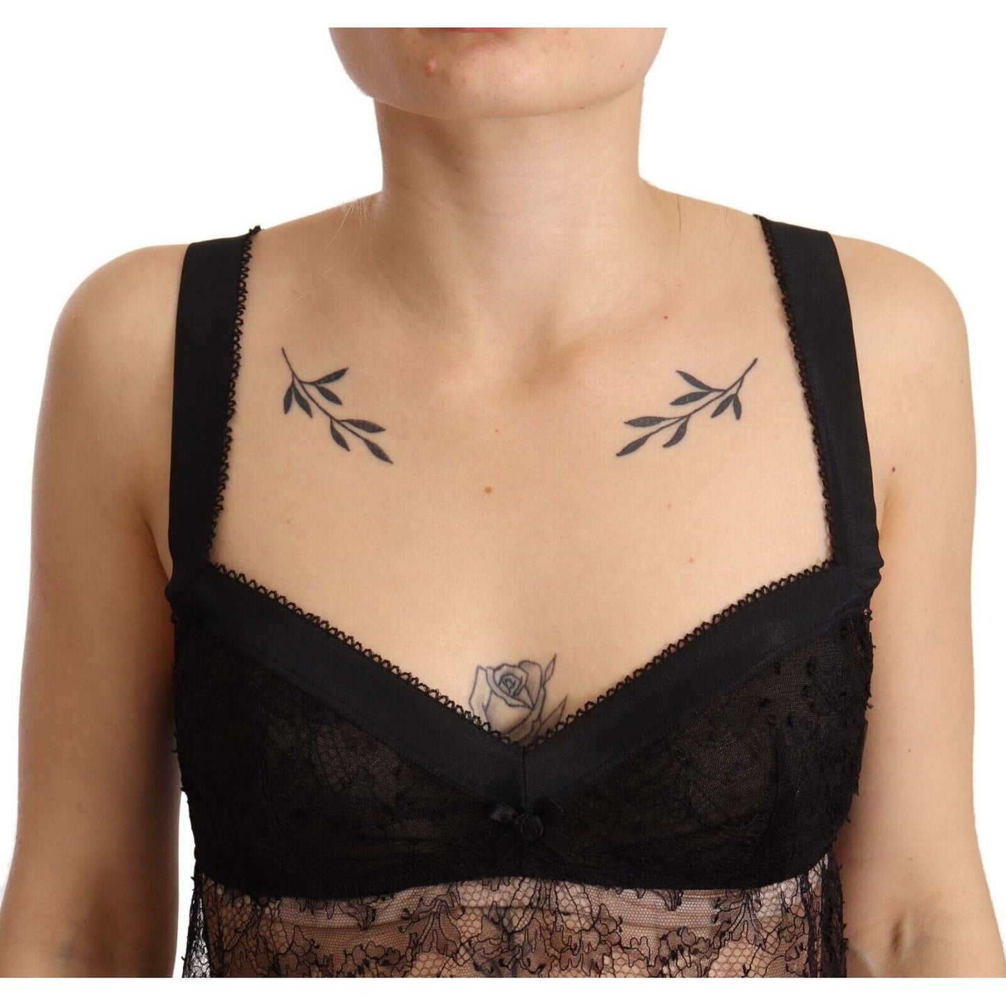 Dolce & Gabbana Black Silk Lace Babydoll Nylon Lingerie Top TSH6274 - 2