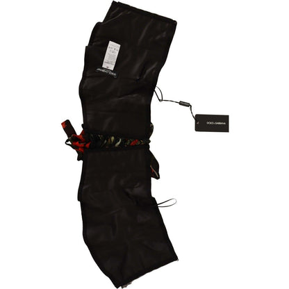 Dolce & Gabbana Black Corset Belt Stretch Waist Strap Silk Top
