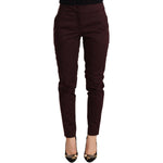 Just Cavalli Maroon Slim Fit Skinny Pants with Zipper Detail Just Cavalli Black