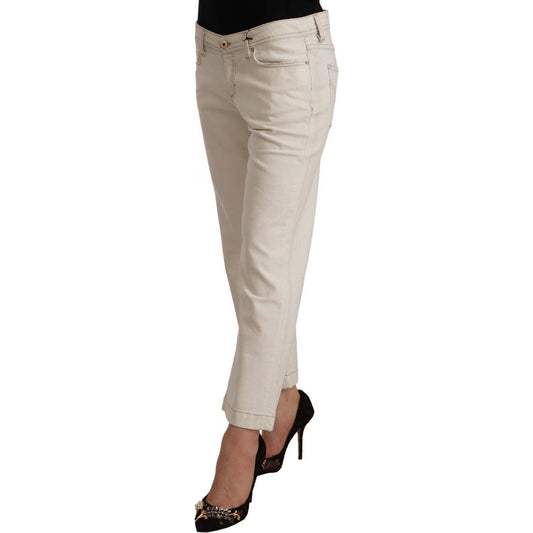Dolce & Gabbana Chic Off-White Cropped Jeans - Fashionista Must-Have Dolce & Gabbana Dark Gray