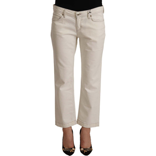 Dolce & Gabbana Chic Off-White Cropped Jeans - Fashionista Must-Have Dolce & Gabbana Gray