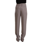 Armani Elegant High Waist Silk Blend Trousers Armani Dim Gray