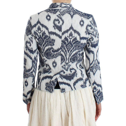 Christian Pellizzari Blue White Blazer Suit Jacket Blazer Jacket