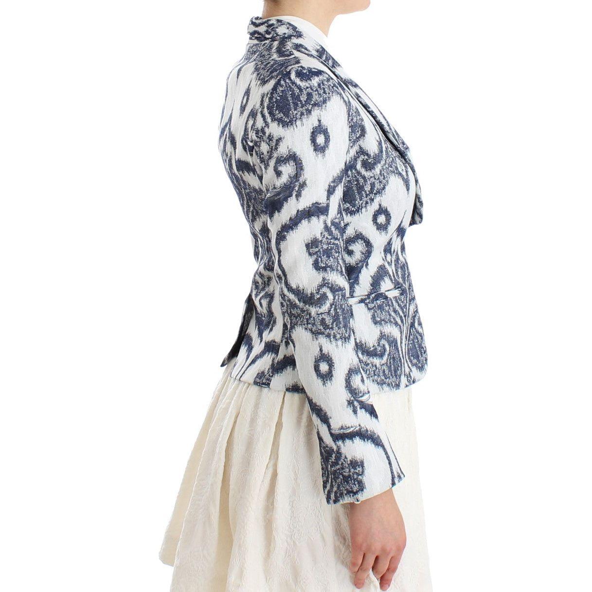 Christian Pellizzari Blue White Blazer Suit Jacket