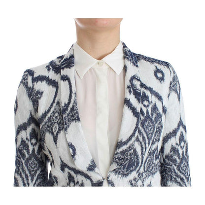 Christian Pellizzari Blue White Blazer Suit Jacket Blazer Jacket