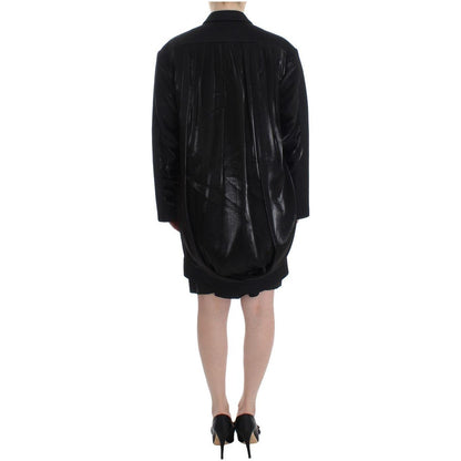 KAALE SUKTAE Black Coat Trench Long Draped Jacket Blazer Blazer Jacket