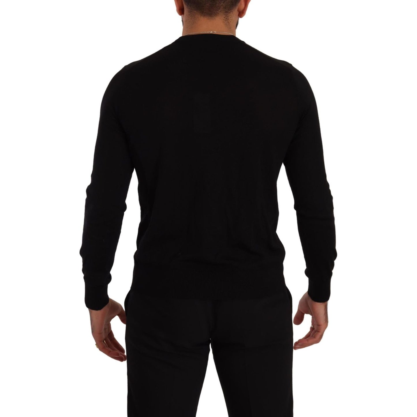 Dolce & Gabbana Black Cashmere Button Down Cardigan Sweater