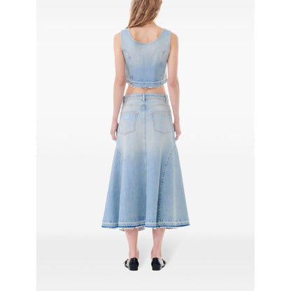 Ganni Flared denim skirt