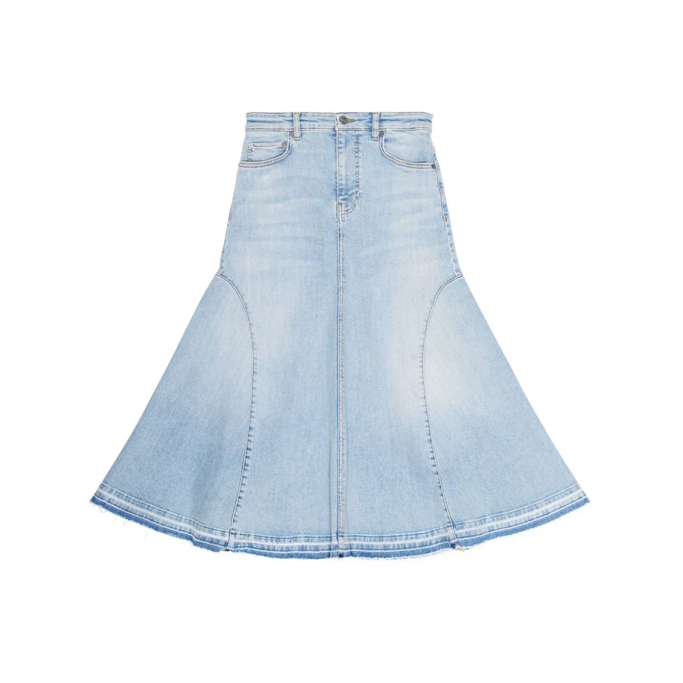 Ganni Flared denim skirt