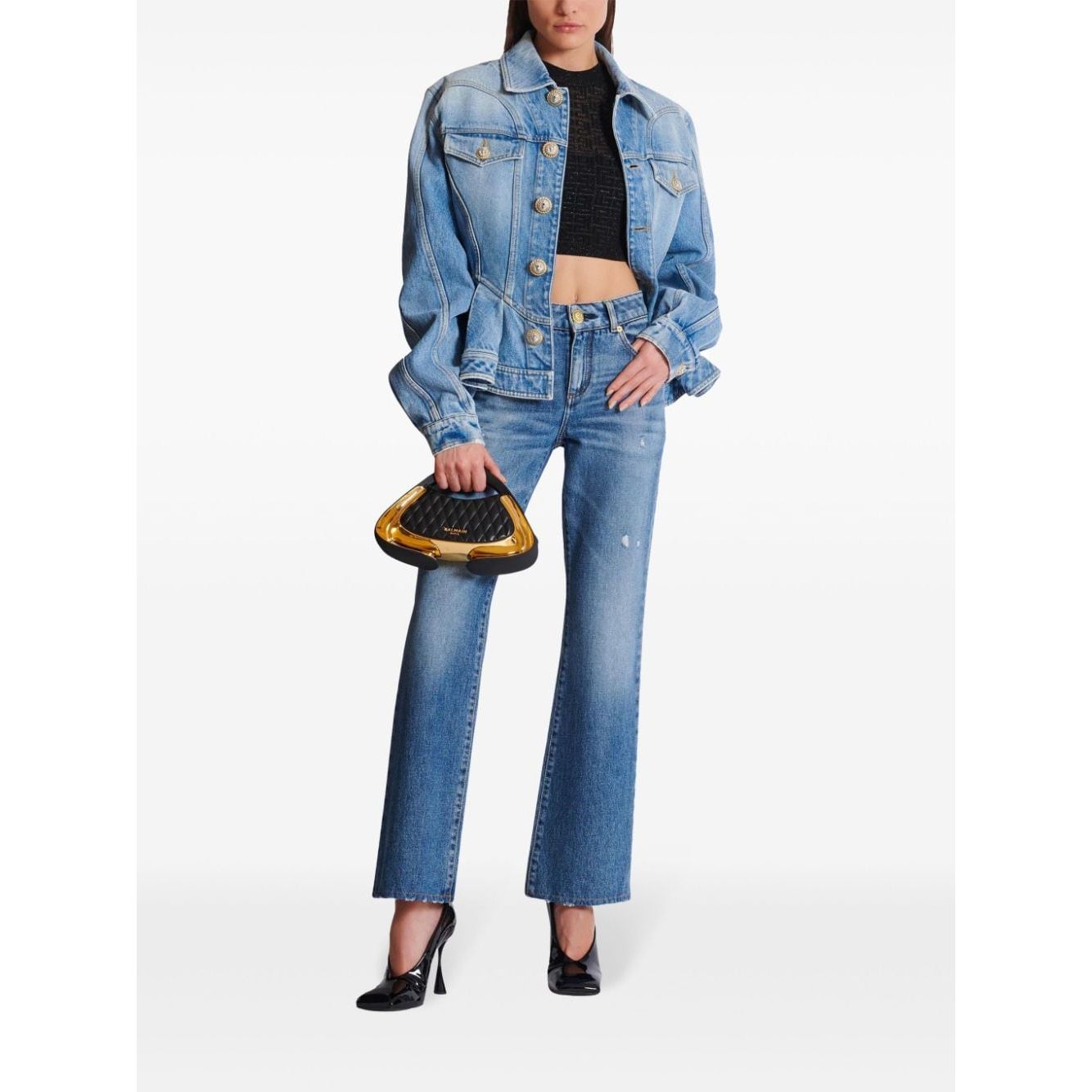 Balmain PB Labyrinth knit top