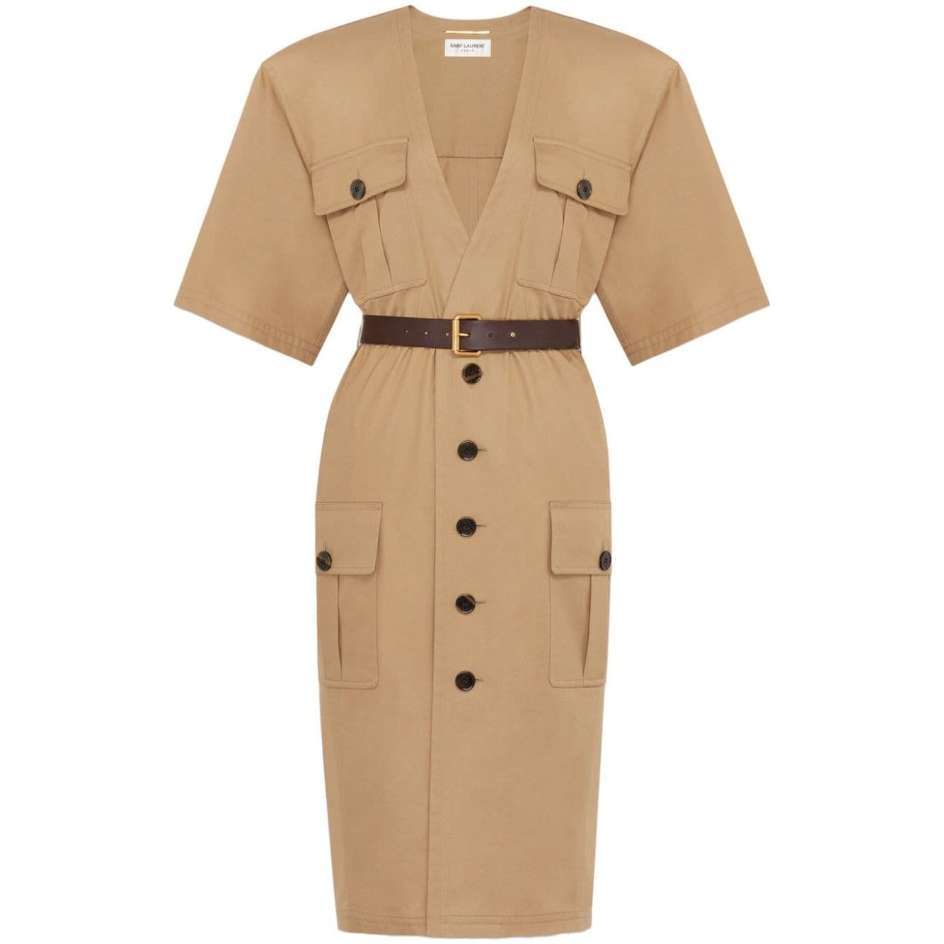 Saint Laurent Cotton twill midi dress