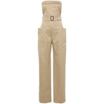 Saint Laurent strapless belted cotton jumpsuit