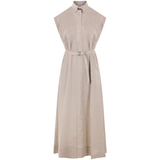 Brunello Cucinelli long linen dress MM633AHA92C200-P25