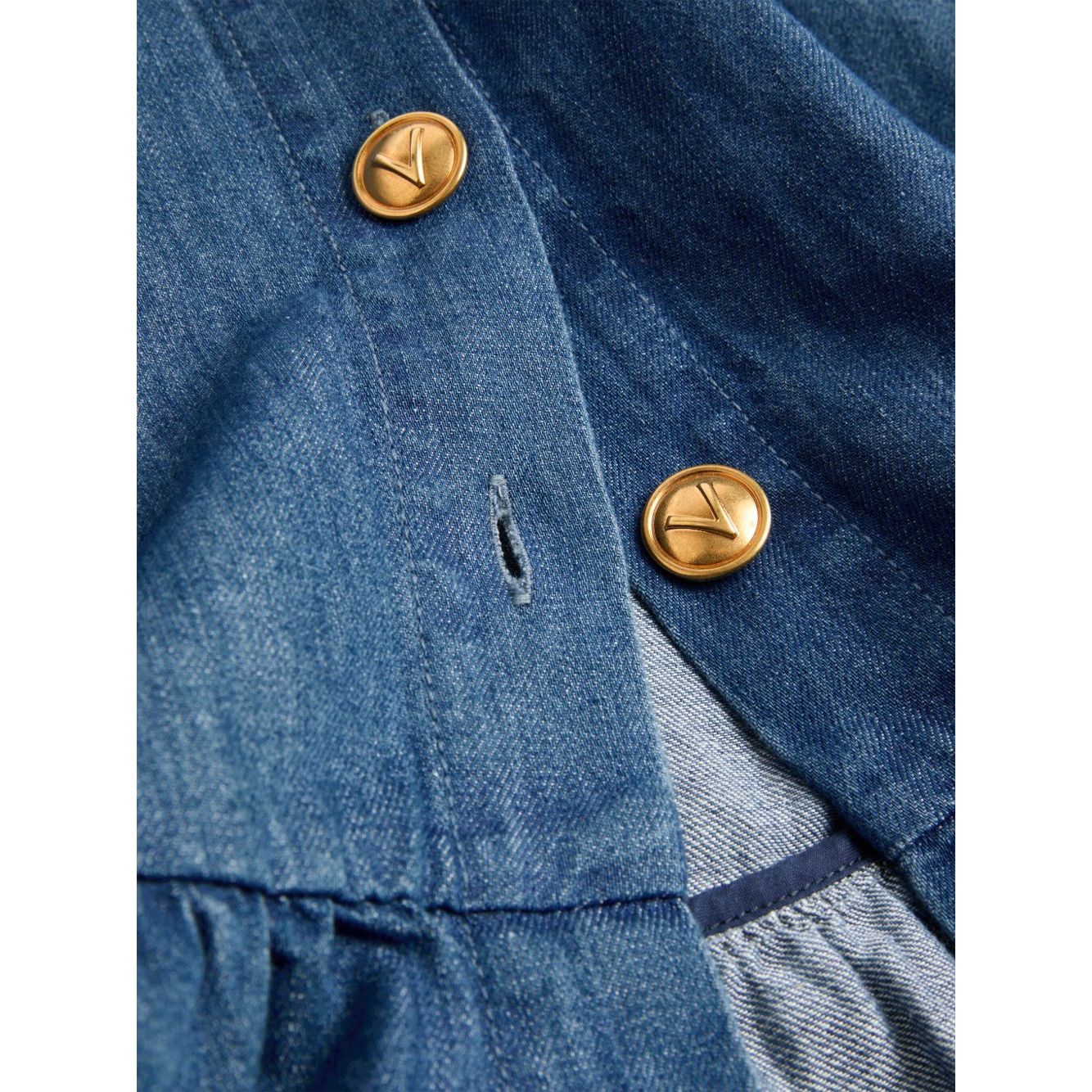 Valentino Denim Midi Skirt Skirts