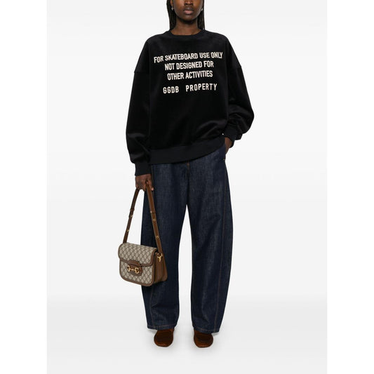 Golden Goose crew neck sweatshirt with embroidered lettering GUP01938P00187250907-P25