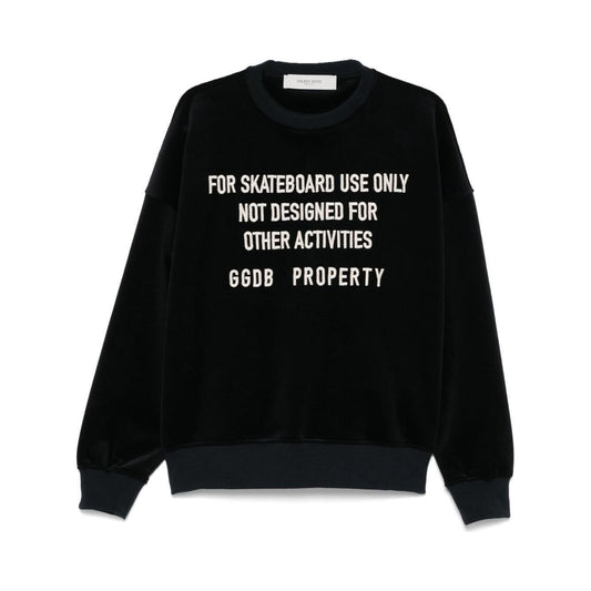 Golden Goose crew neck sweatshirt with embroidered lettering GUP01938P00187250907-P25