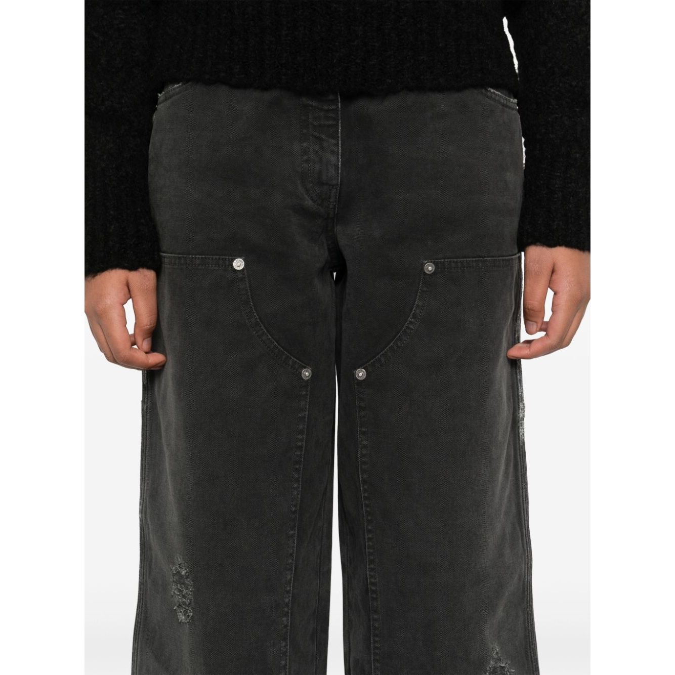 Golden Goose jeans with distressed effect and front patches Jeans