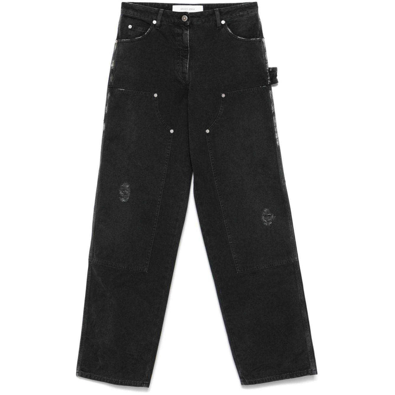 Golden Goose jeans with distressed effect and front patches Jeans
