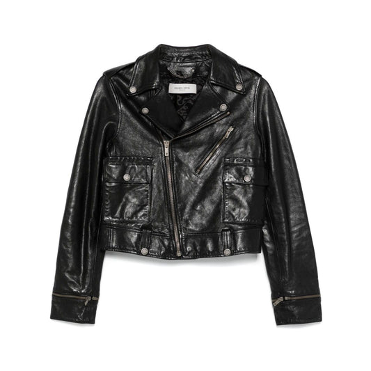 Golden Goose leather jacket with shiny effect Jackets